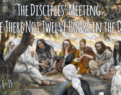 The Disciples’ Meeting: ”Are There Not Twelve Hours in the Day?” (John 11.7-14, 15b)